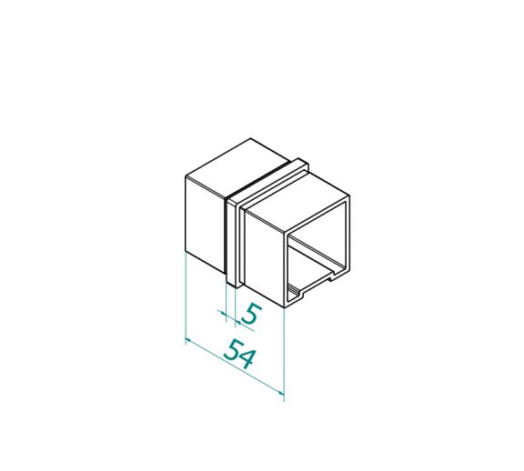 40x40x2 putken liitin 180°, AISI316