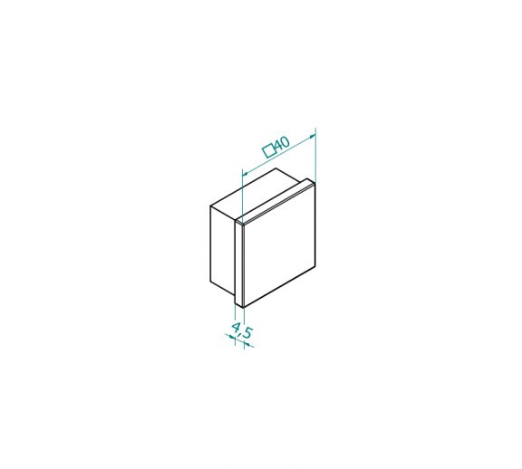 40x40x2 putken päätytulppa, AISI316