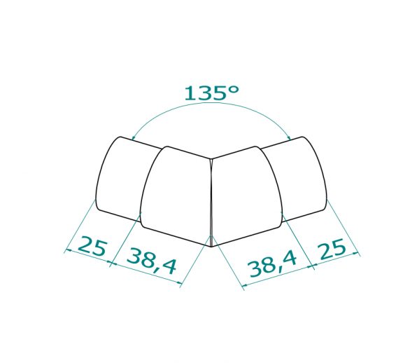 Ø42,4×2 putken liitin 135°, AISI316