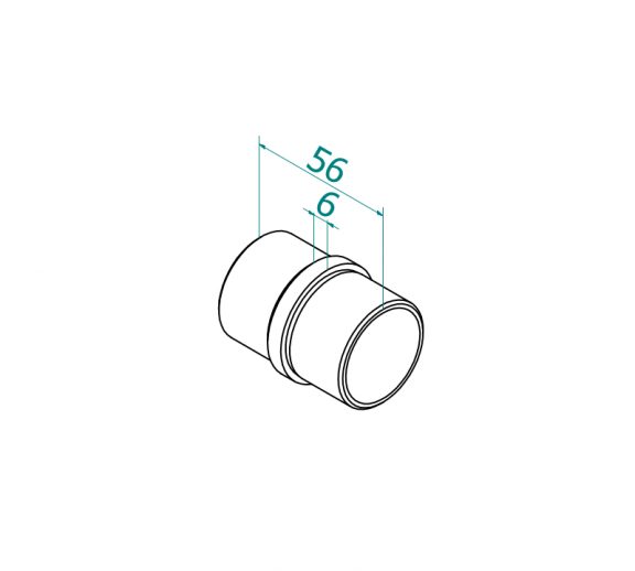 Ø42,4×2 putken liitin 180°, AISI316