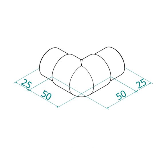 Ø42,4×2 putken liitin 90°, AISI316