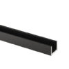 U-profiili 10-10.76 mm lasille, matala, musta anodisointi, L=3500