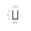 U-profiili 8-8.76 mm lasille, korkea, anodisoitu-kiillotettu, L=3400