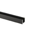 U-profiili 8-8.76 mm lasille, matala, musta anodisointi, L=3500