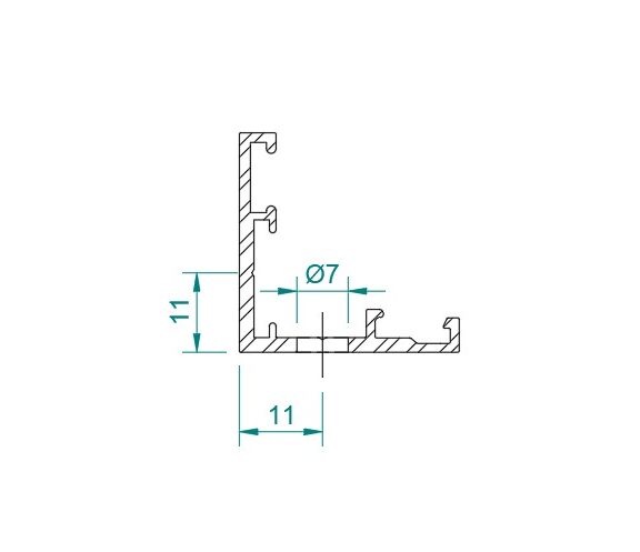 Lasiseinäprofiili 8-8.76 mm:n laseille, harjattu RST-efekti, L=3500