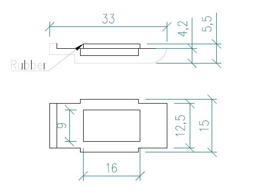 Turvalevy 45x45 kiinnikkeelle. AISI316