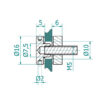 R-Point 16 (sis. M5x40 vaarnaruuvi), AISI304