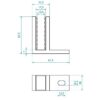 Kaidelasin kiinnike lasi-seinä, duplex 2205, lasille 8+8