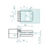 Lasikaiteen porttisarana 40x40x2 tolpalle, lasin paksuus 6-12,76 mm, AISI316