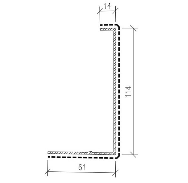 Kylkikiinniteisen GPR1-profiilin peitelista, L=5m, raaka alumiini