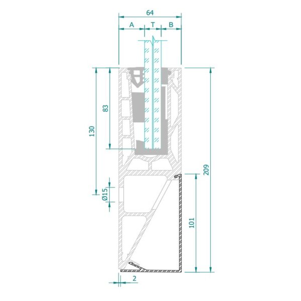 Kylkikiinniteisen GPR1 ”Y” profiilin peitelista, L=5m, harjattu RST-efekti