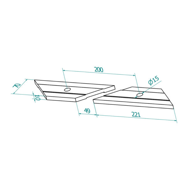 gprd-wd3-al-1-02 Vedenpoistoprofiili GPR3 kaideprofiilin alle, raaka alumiini
