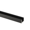 U-profiili 10-10.76 mm lasille, matala, musta anodisointi, L=3500