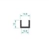 U-profiili 10-10.76 mm lasille, matala, harjattu mattapronssi, L=3100