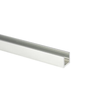 U-profiili 8-8.76 mm lasille, matala, anodisoitu-kiillotettu, L=3400