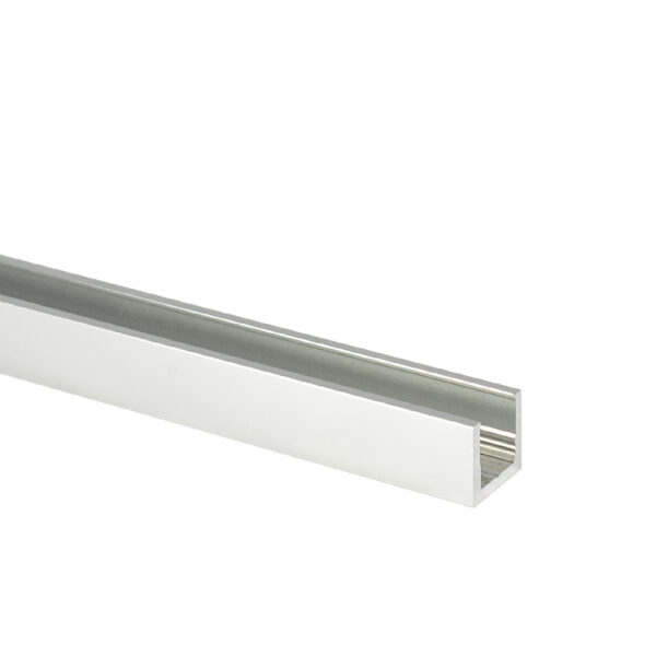 U-profiili 8-8.76 mm lasille, matala, anodisoitu-kiillotettu, L=3400