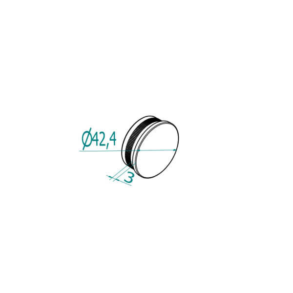 Ø42,4×2 putken päätytulppa, AISI316