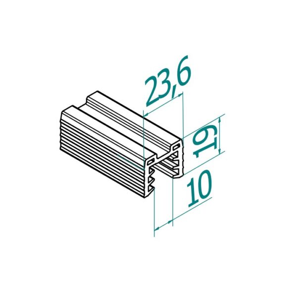 Kumitiiviste Ø42,4×1,5 lasiuralliselle putkelle, lasi 11.5-13.5mm