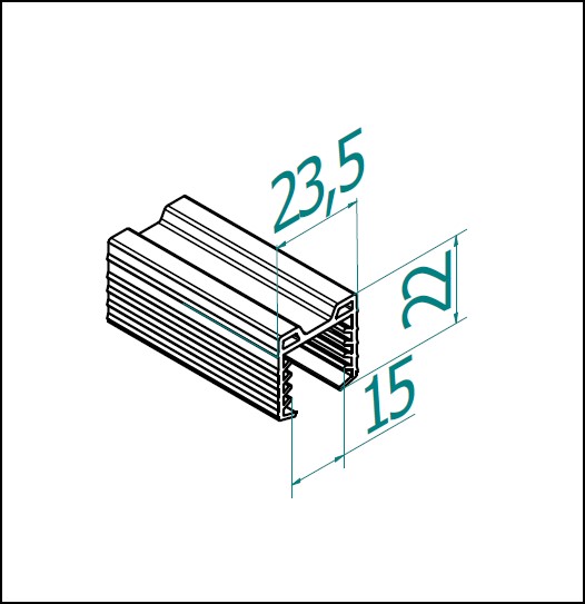Kumitiiviste Ø42,4×1,5 lasiuralliselle putkelle, lasi 16-17.5mm