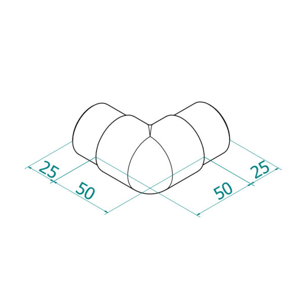 Ø42,4×2 putken liitin 90°, AISI316