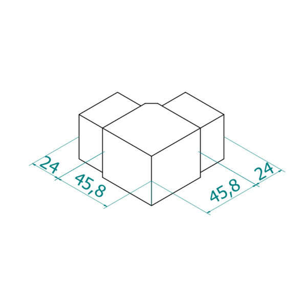 40x40x2 putken liitin 90°, AISI316
