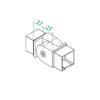 40x40x2 putken liitin, säädettävä 90-180°, AISI316