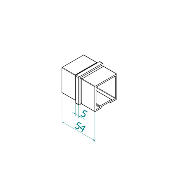 40x40x2 putken liitin 180°, AISI316