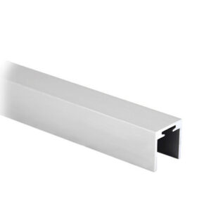 U-profiili käsijohde 6+6 mm:n lasille, raaka alumiini