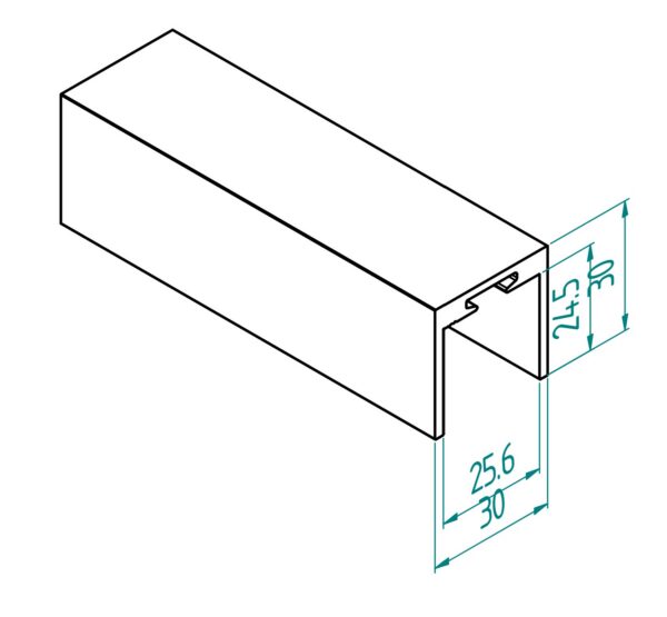 U-profiili käsijohde lasille 12+12 mm, harjattu RST-efekti