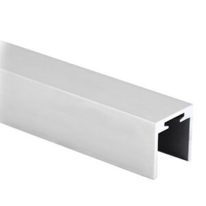 U-profiili käsijohde lasille 12+12 mm, raaka alumiini