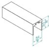 U-profiili käsijohde lasille 12+12 mm, raaka alumiini
