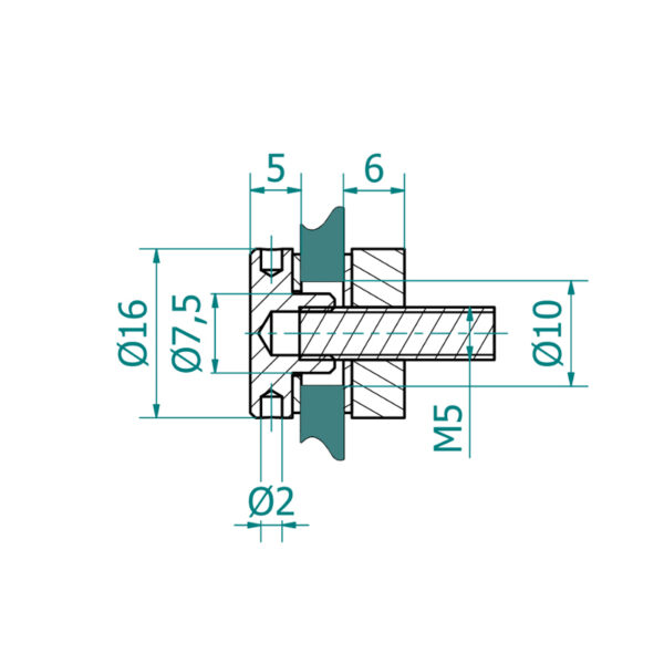 R-Point 16 (sis. 5×40 puuruuvi), AISI304