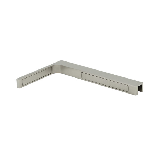 sh220r-bn-1-01 Suihkuseinän kiinnike lasi-seinä, 8-10mm lasille, oikea 90º, harjattu mattanikkeli