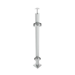 spb40-16-4c-1-01 Kaidetolppa pohjakiinnityksellä 40x40x2, AISI316, 90° kulma