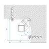 Kaidetolppa sivukiinnityksellä 40x40x2, AISI304, 90° kulma